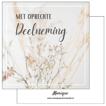 Wenskaart | Met oprechte deelneming | Droogbloemen
