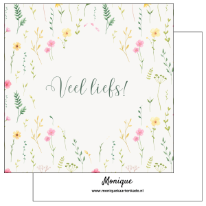 Wenskaart | Veel liefs | Bloemetjes