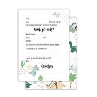 4 stuks Uitnodigingskaart | Verjaardag | Dino’s