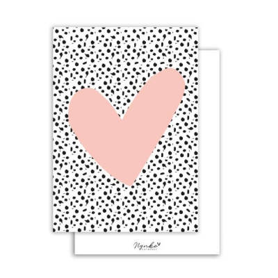 Postkaart | hart pink