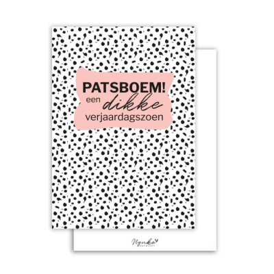 Postkaart | Patsboem! Een dikke verjaardagszoen 
