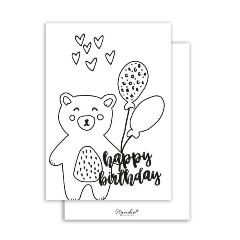 Postkaart | Kleurkaart | Beer