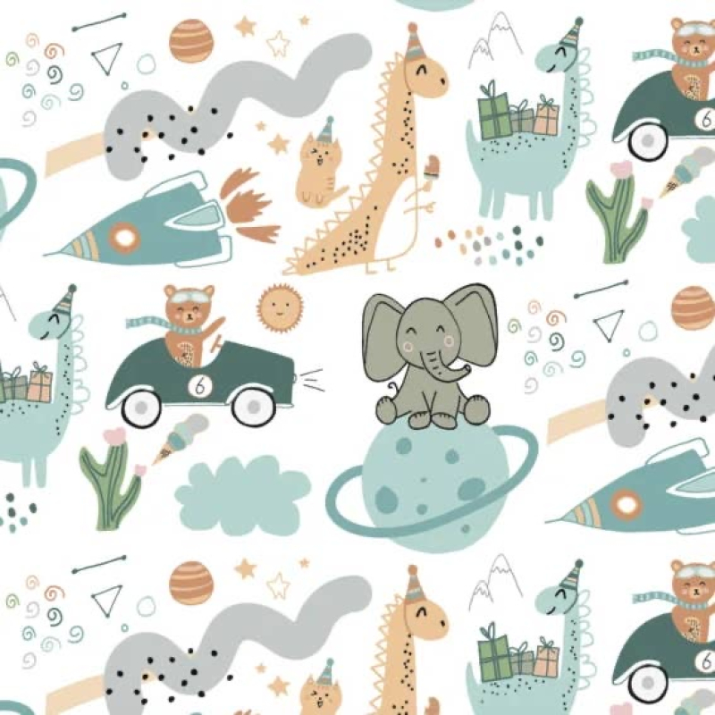 Inpakpapier | 3 vellen | Kinderen jongens | 50 x 70 cm