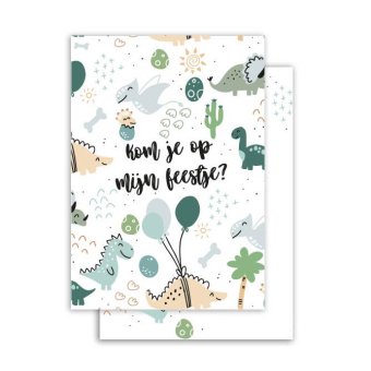 4 stuks Uitnodigingskaart | Verjaardag | Dino’s