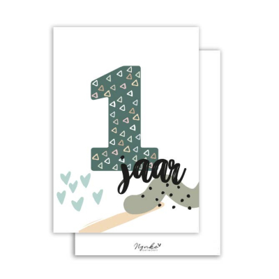 Postkaart | 1 jaar | groen