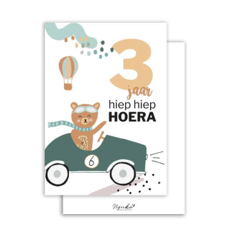 Postkaart | 3 jaar | beer 