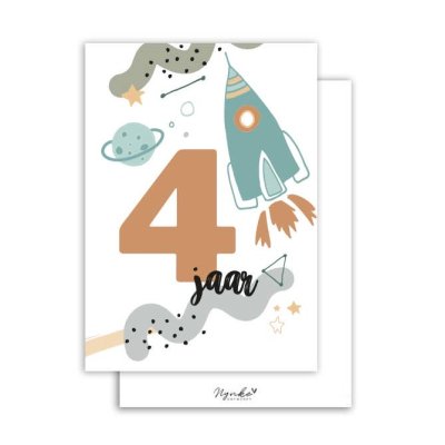 Postkaart | 4 jaar | ruimte