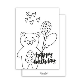 Postkaart | Kleurkaart | Beer