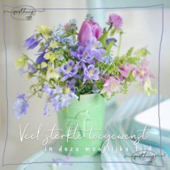 Fotokaart | Sterkte | Bos bloemen groene vaas