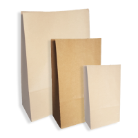 Blokbodemzak M | Bruin kraft | 14 x 8 x 26 cm