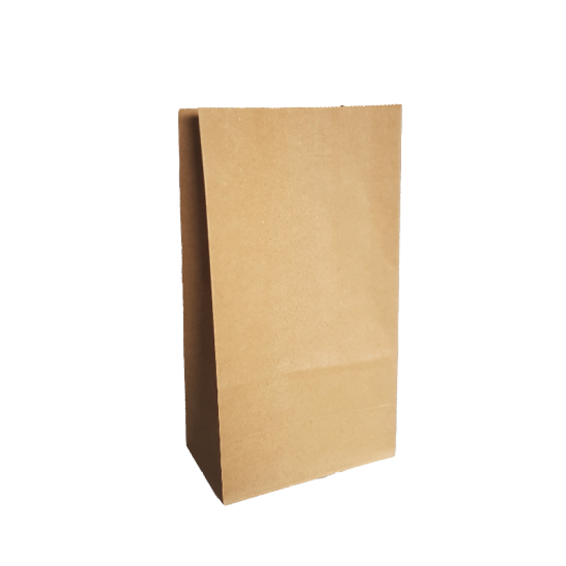 Blokbodemzak M | Bruin kraft | 14 x 8 x 26 cm