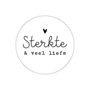 Sluitsticker | Sterkte en veel liefs | 10 stuks