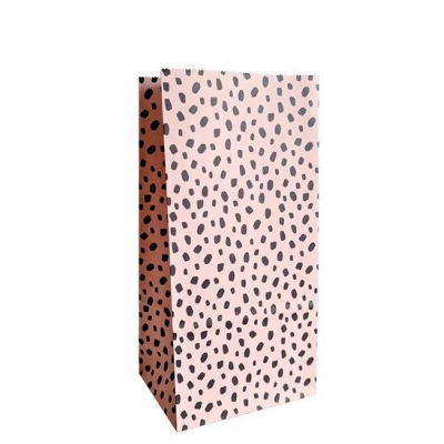 Blokbodemzak M | 101 Dots Roze | 14 x 8 x 26 cm