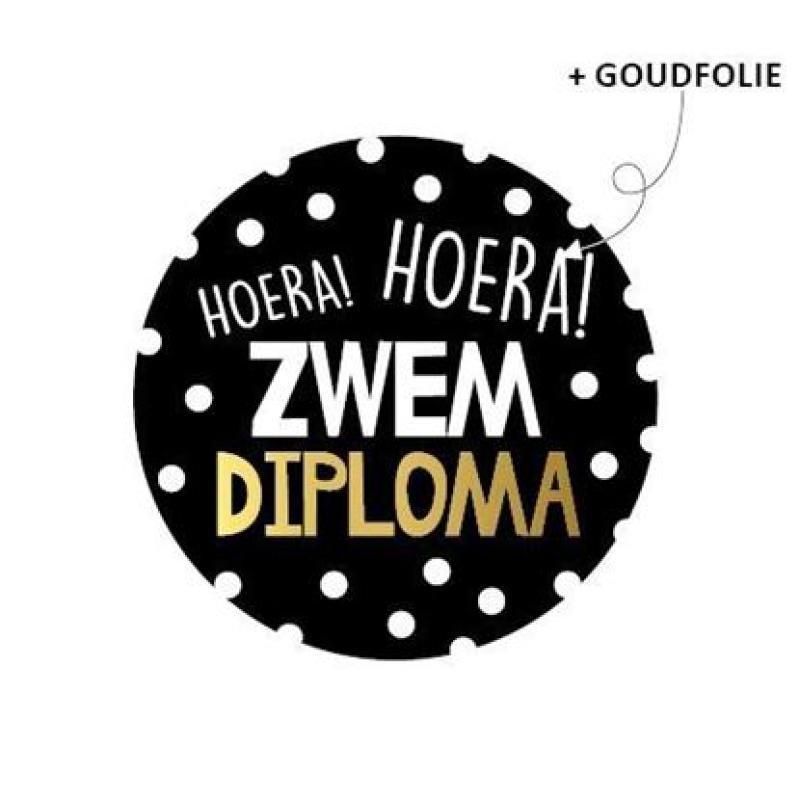Sluitsticker | Hoera zwemdiploma | 10 stuks