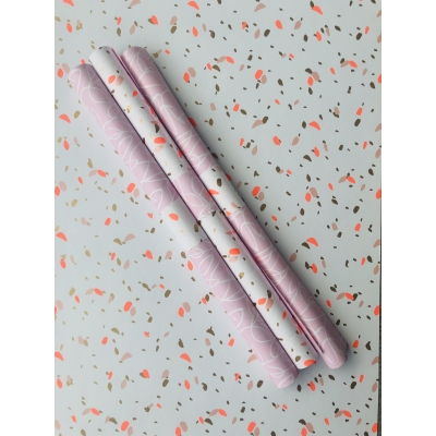 Inpakpapier | Roze Neon Goud | 30 cm | 1 M