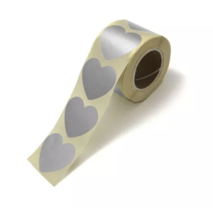 Sluitsticker | Hart zilver | 10 stuks