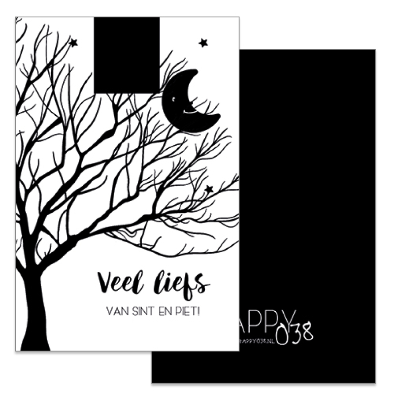 Kadokaartje: Veel liefs Sint en Piet | Zwart