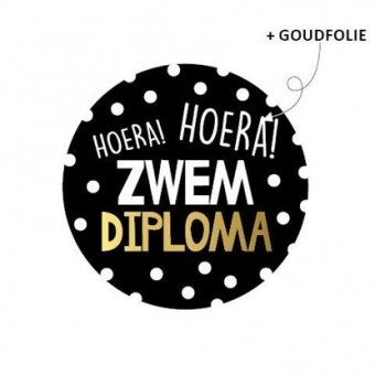 Sluitsticker | Hoera zwemdiploma | 10 stuks
