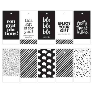 Kadolabel | Zwart - Wit | 5 stuks