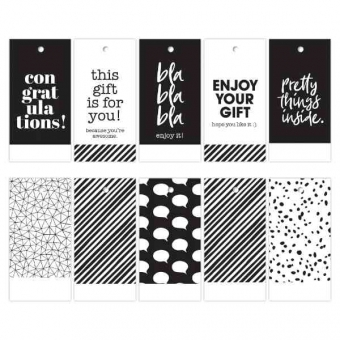 Kadolabel | Zwart - Wit | 5 stuks