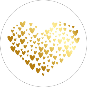 Sluitsticker XL | Golden Hearts | 10 stuks | 65mm