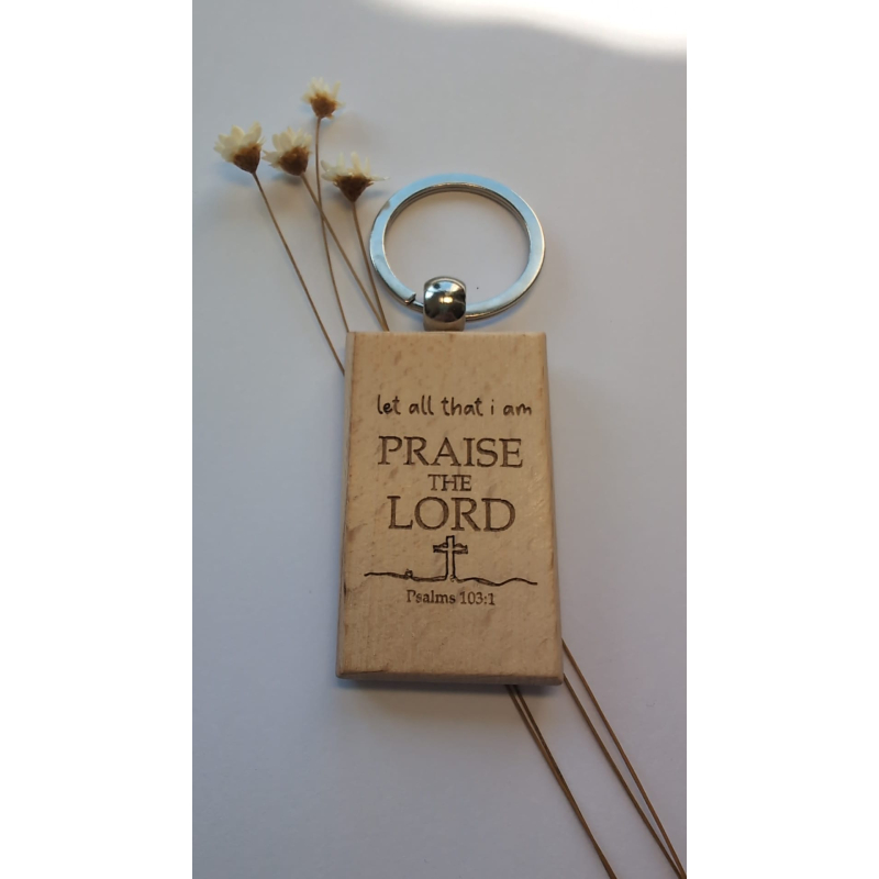Praise the Lord |  christelijke houten sleutelhanger