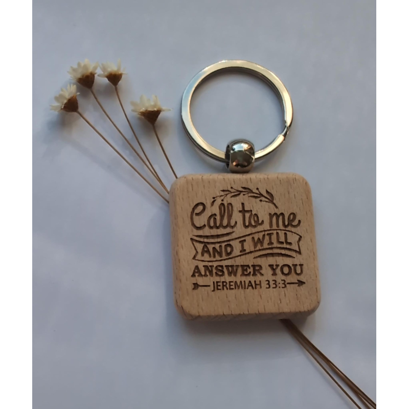 Call to me |  christelijke houten sleutelhanger