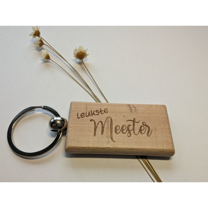 Leukste meester | Houten Sleutelhanger