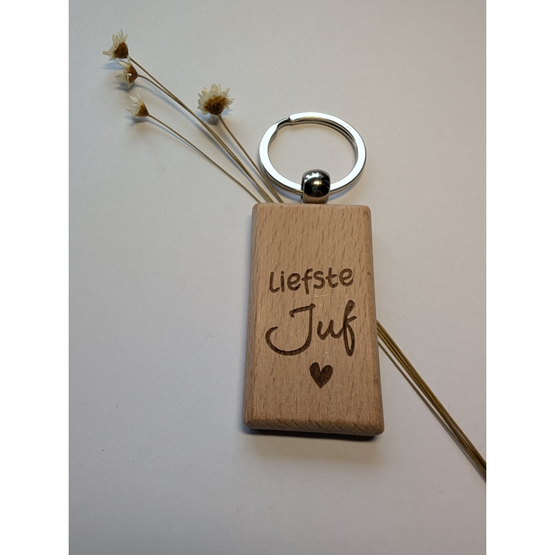 Liefste juf | Houten Sleutelhanger