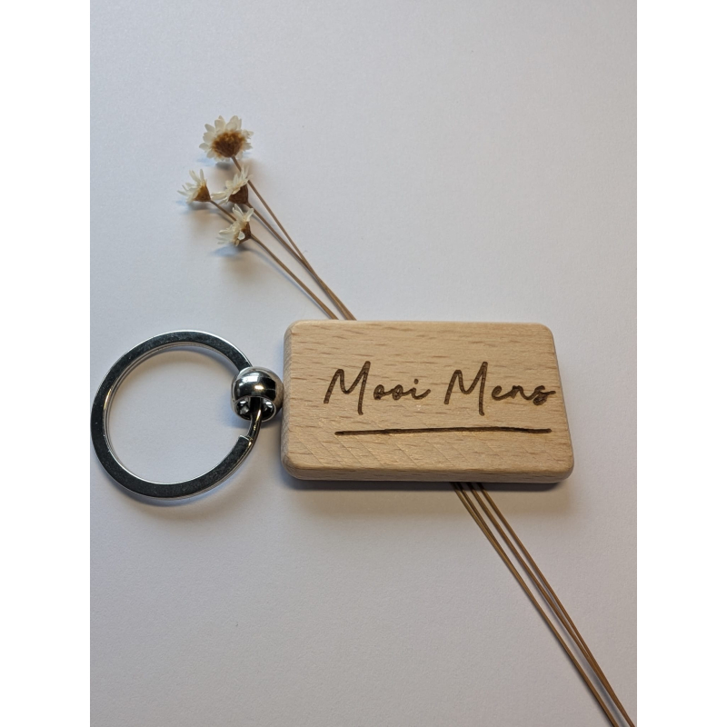 Mooi mens | houten sleutelhanger