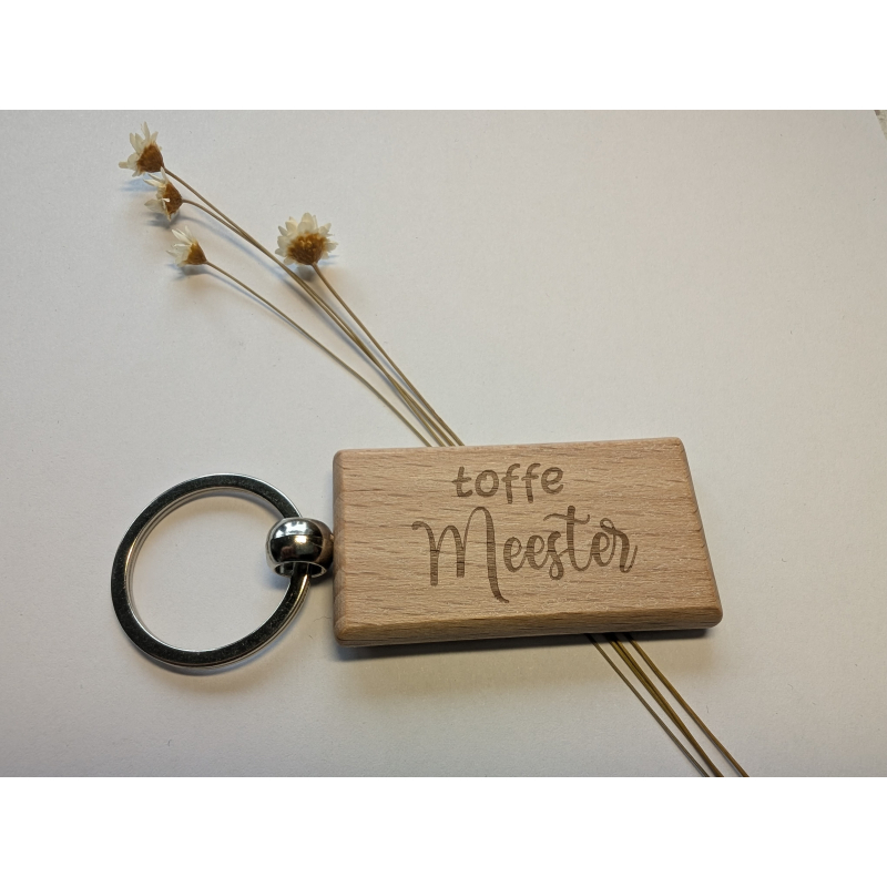 Toffe Meester | Houten Sleutelhanger