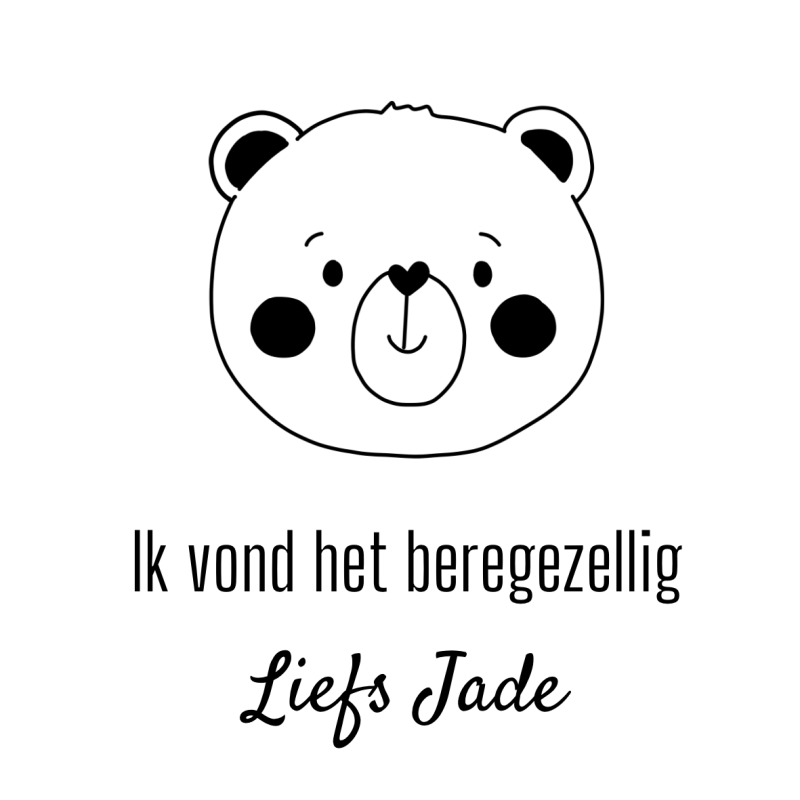 Gepersonaliseerde sticker | Ik vond het beregezellig| Beer