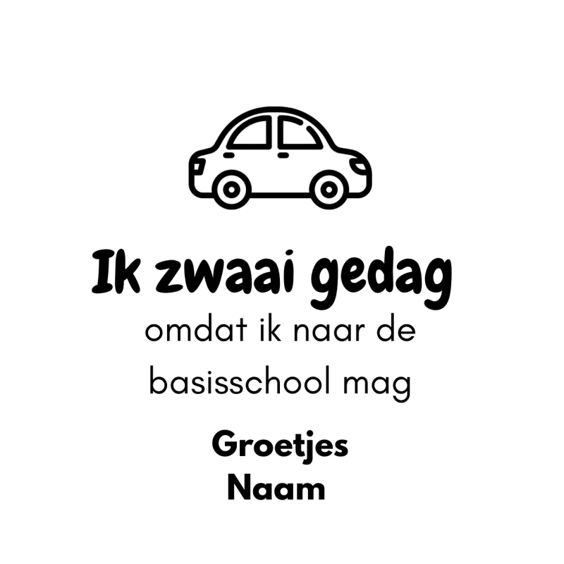 Gepersonaliseerde sticker | Ik zwaai gedag | Auto