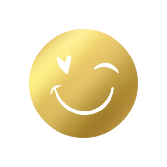 Sluitsticker | Smiley | Goud | 10 stuks