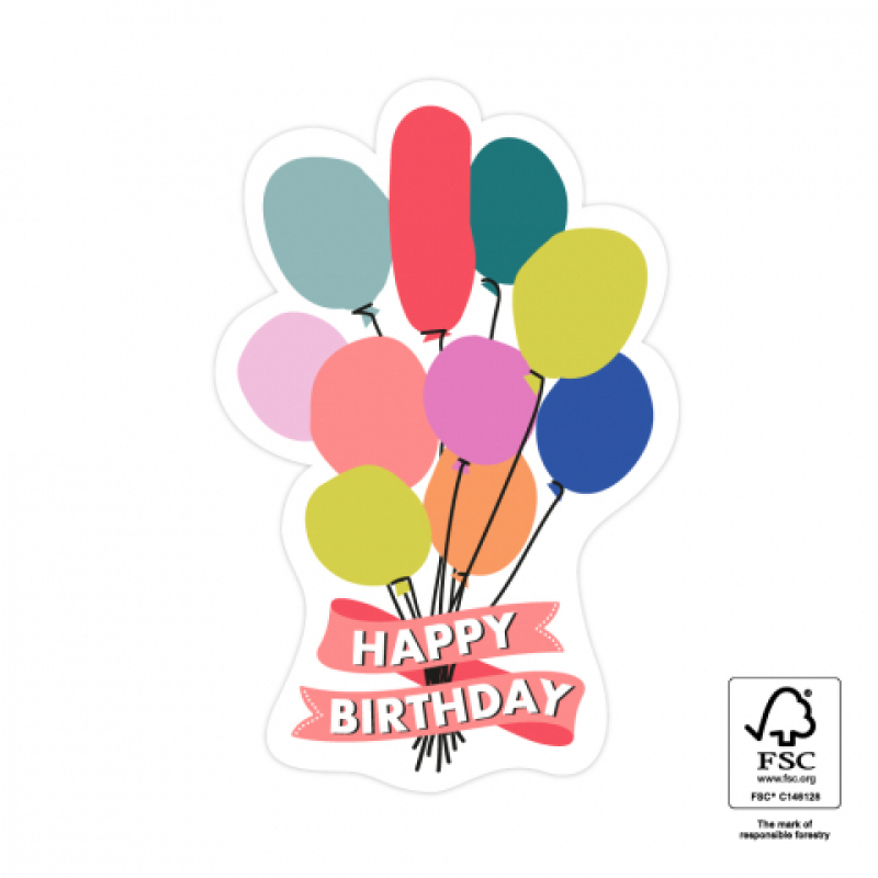 Sluitsticker | happy birthday balonnen | 10 stuks
