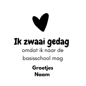 Gepersonaliseerde sticker | Ik zwaai gedag | Hartje