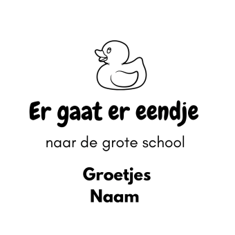 Gepersonaliseerde sticker | Er gaat er eendje naar de grote school