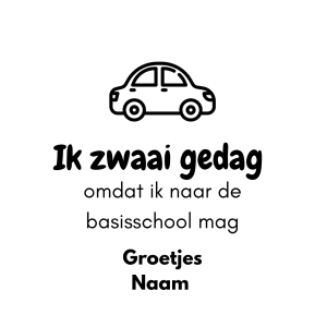 Gepersonaliseerde sticker | Ik zwaai gedag | Auto