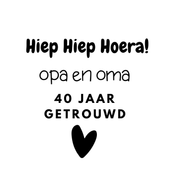 Gepersonaliseerde sticker | Hiep hiep hoera | Huwelijksjubileum