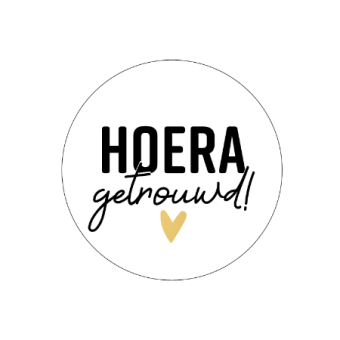 Sluitsticker | Hoera getrouwd | 10 stuks