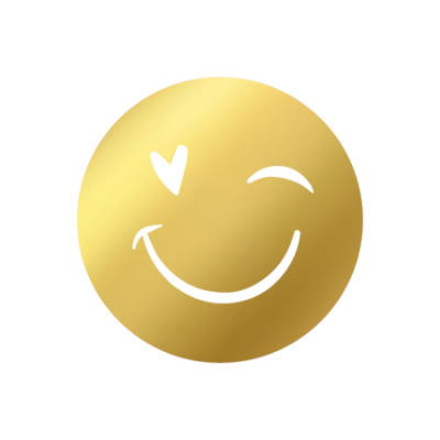 Sluitsticker | Smiley | Goud | 10 stuks