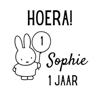 Gepersonaliseerde sticker | Hoera | Nijntje