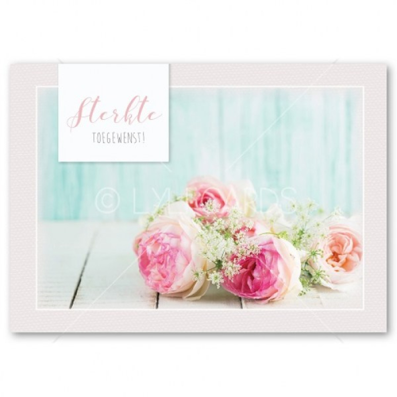 Wenskaart | Sterkte | Bloemen brocante