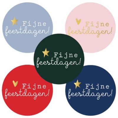 Sluitsticker | Fijne Feestdagen | Assorti | 5 stuks