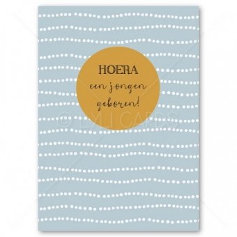 Postkaart | zoon | blauw stippen