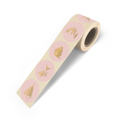 Sluitsticker | Winter Roze-Goud | 10 stuks