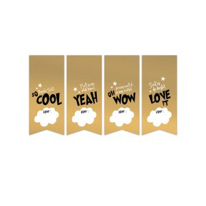 Sluitsticker | Vaantje | Sint goud | 8 stuks