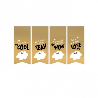 Sluitsticker | Vaantje | Sint goud | 8 stuks