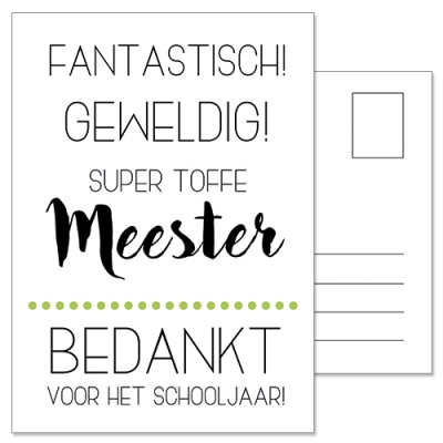 Ansichtkaart | Super toffe meester