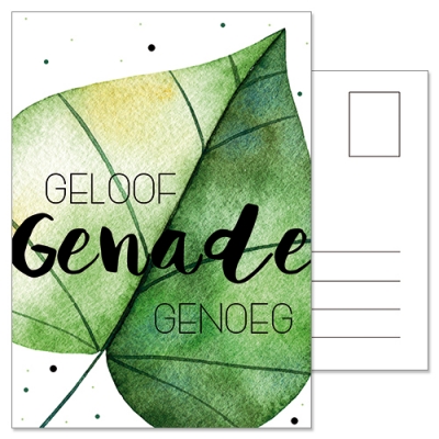 Ansichtkaart | Geloof, genade, genoeg